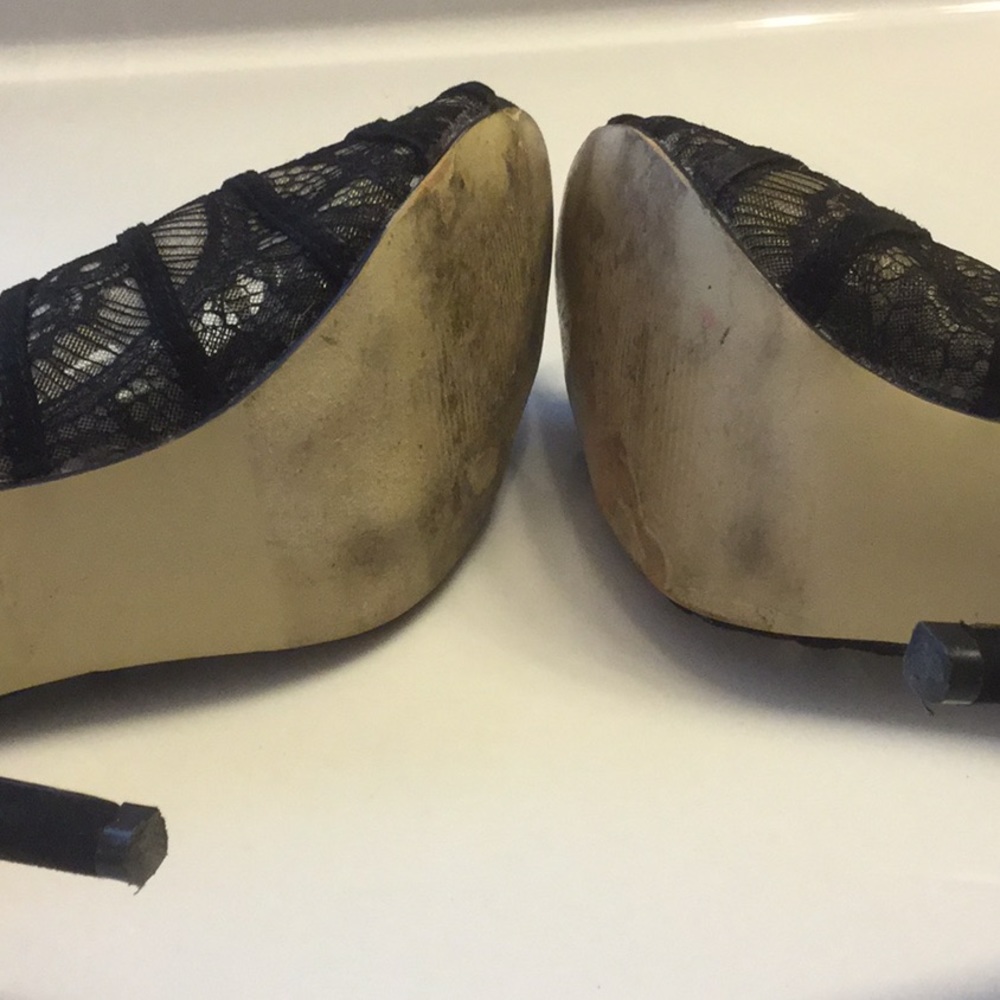 JUSTFABULOUS suede& lace peep-toe booties SZ 7 - Picture 6 of 6
